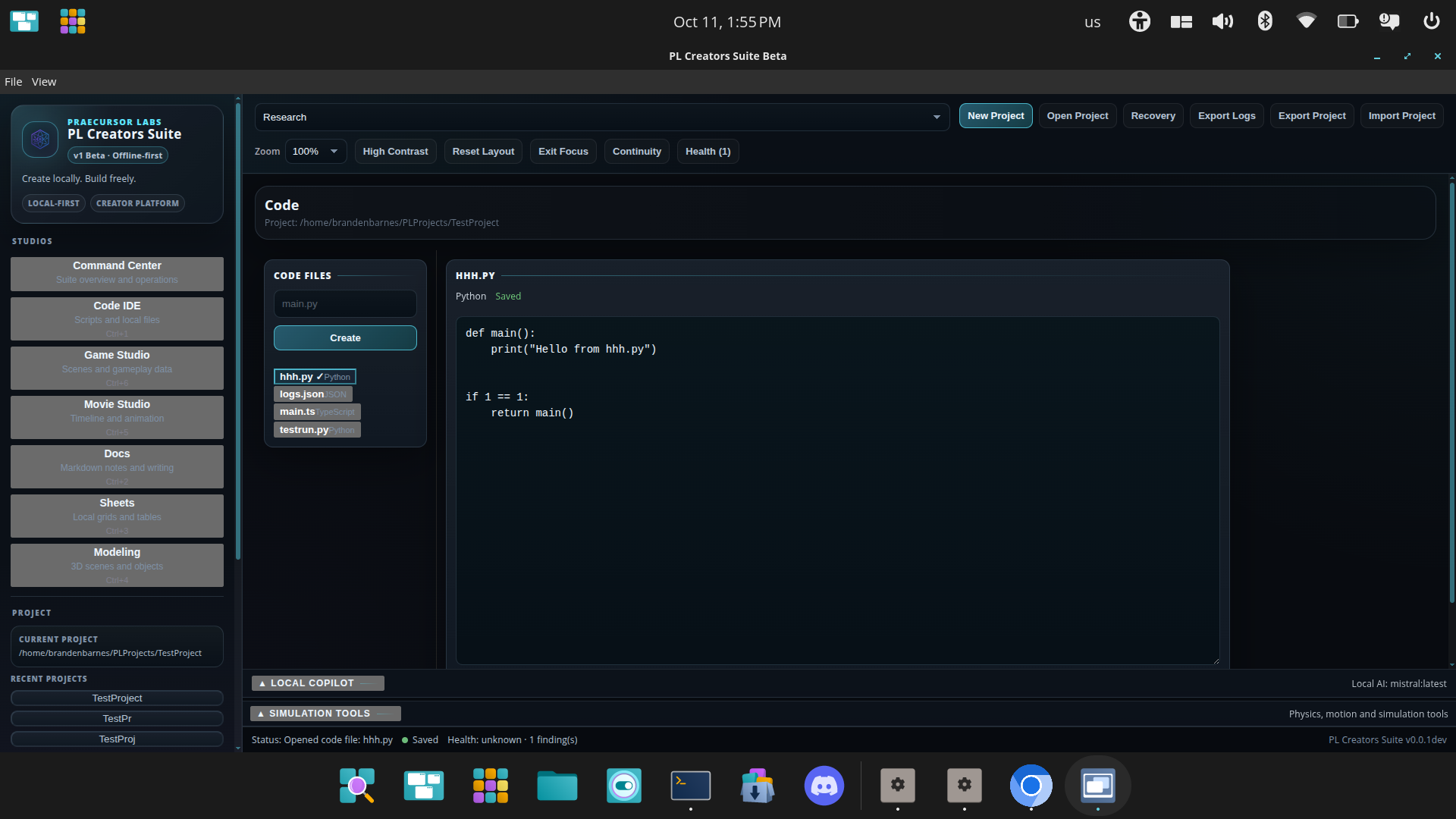 Code slice with a Python source file
